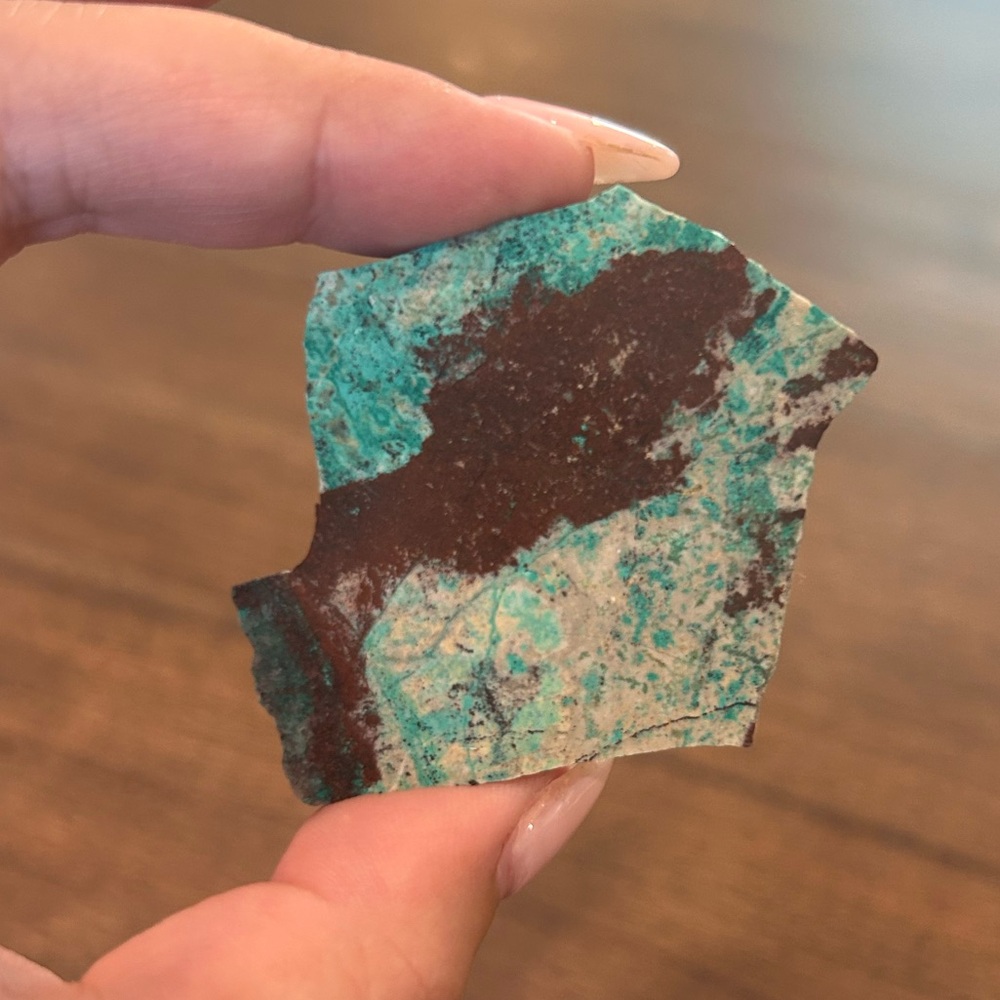 Cuprite with Chrysocolla Flat Stone